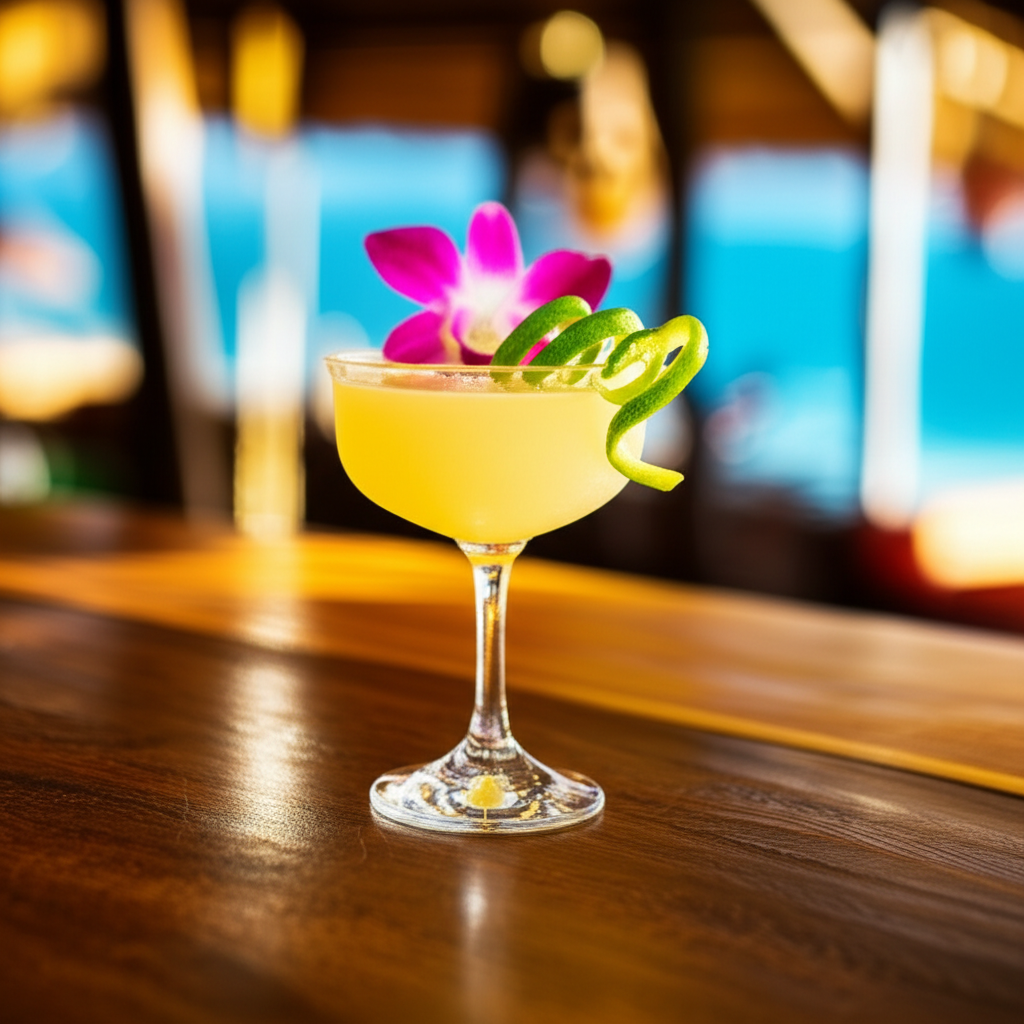 Handcrafted tropical cocktail at MARISOL bar